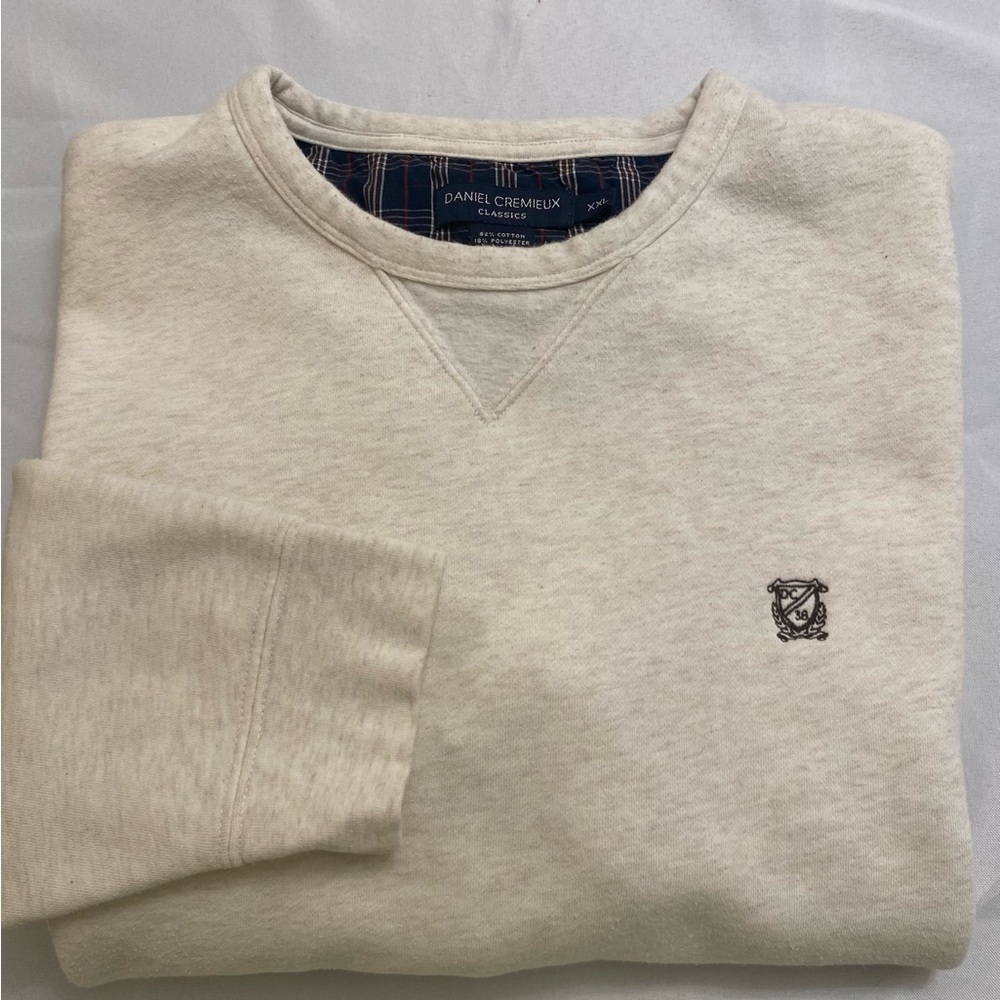 Daniel Cremieux Men's Cream Long Sleeve Crewneck
Sweatshirt Size XXL